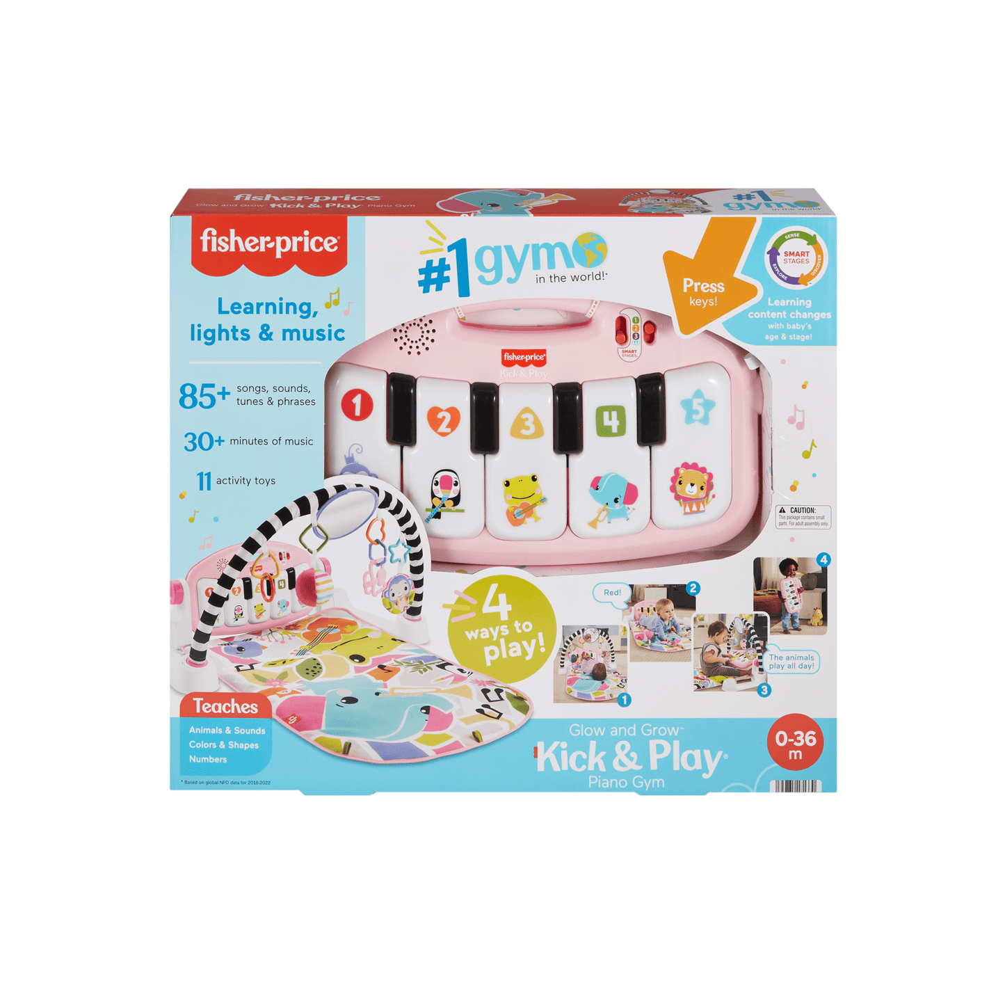 Fisher-Price Tapis Piano Lumi¨¨res et Apprentissage, Pour B¨¦b¨¦, Rose