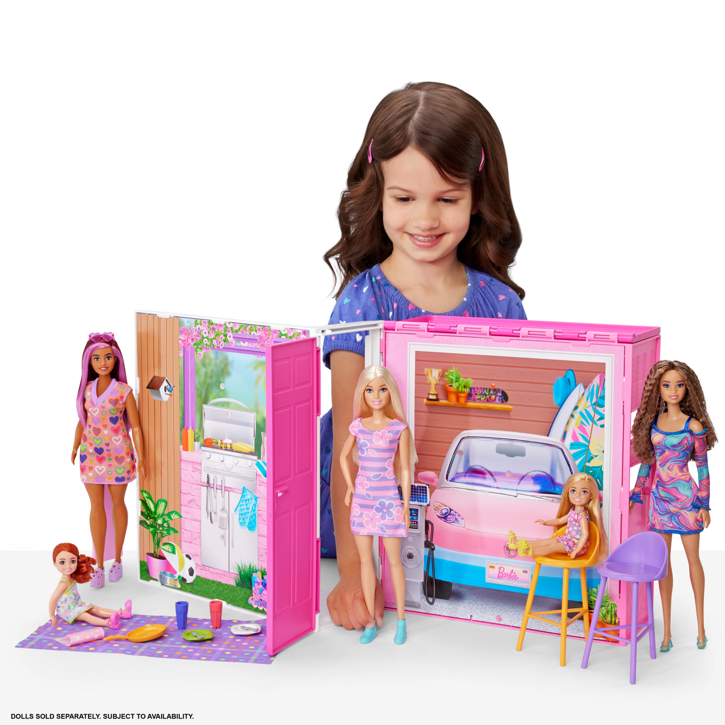 Barbie  Maison Portative et Poup¨¦e, 4Pi¨¨ces, 11Accessoires