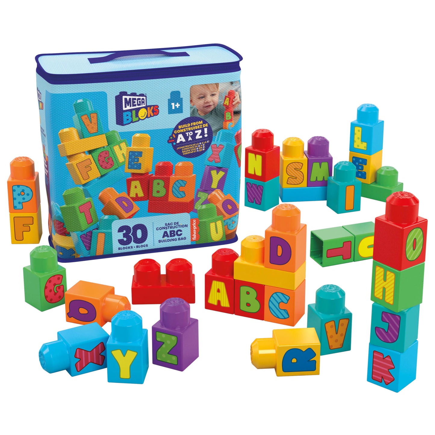 Mega Bloks  Fisher-Price  Sac de Construction Abc (30 Pi¨¨ces)