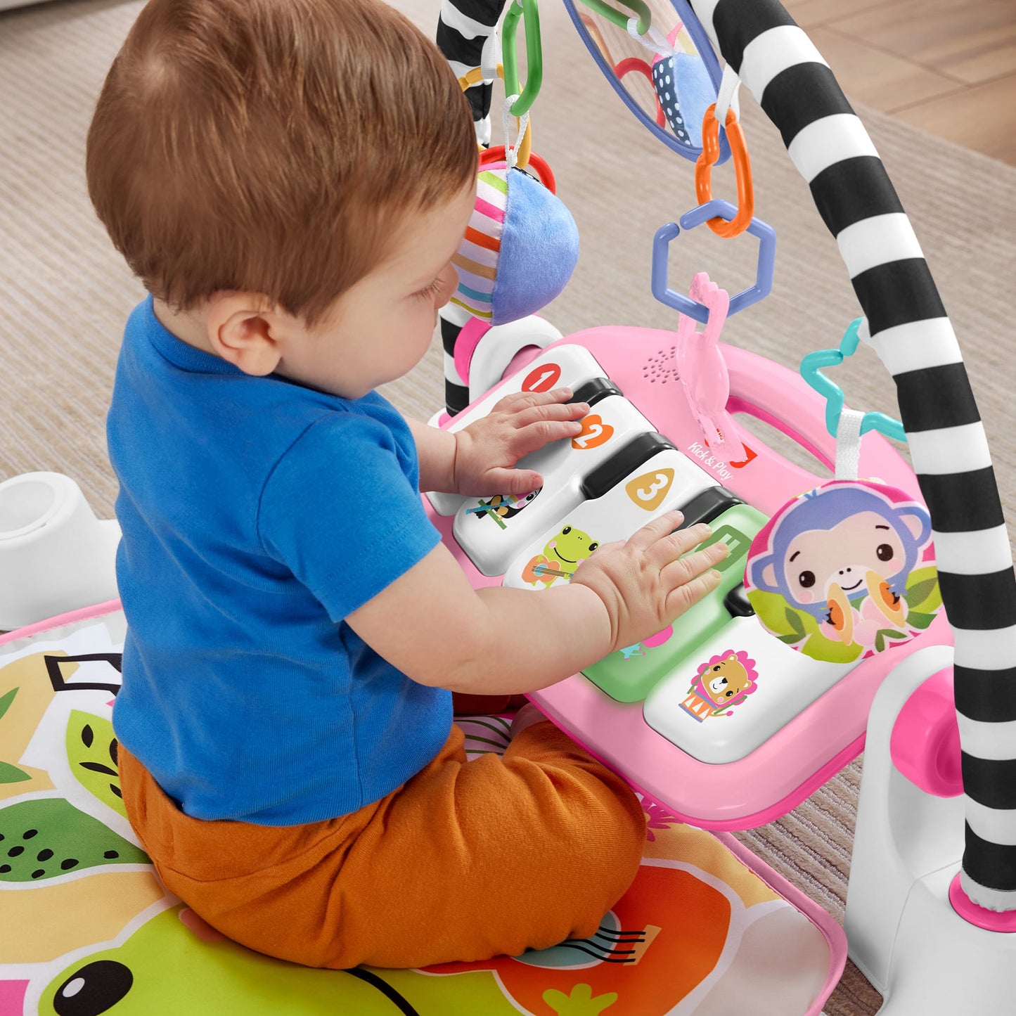 Fisher-Price Baby Gimnasio para Beb¨¦s Piano Pataditas Musicales Brilla y Crece Rosa
