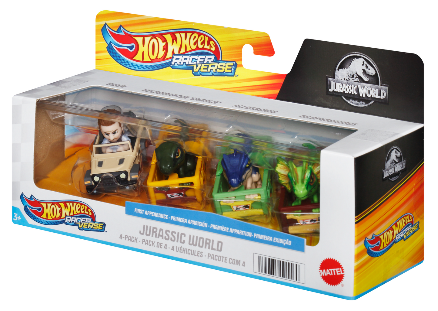 Hot Wheels  Racerverse  Coffret de 4V¨¦hicules  M¨¦tal  Jurassic World