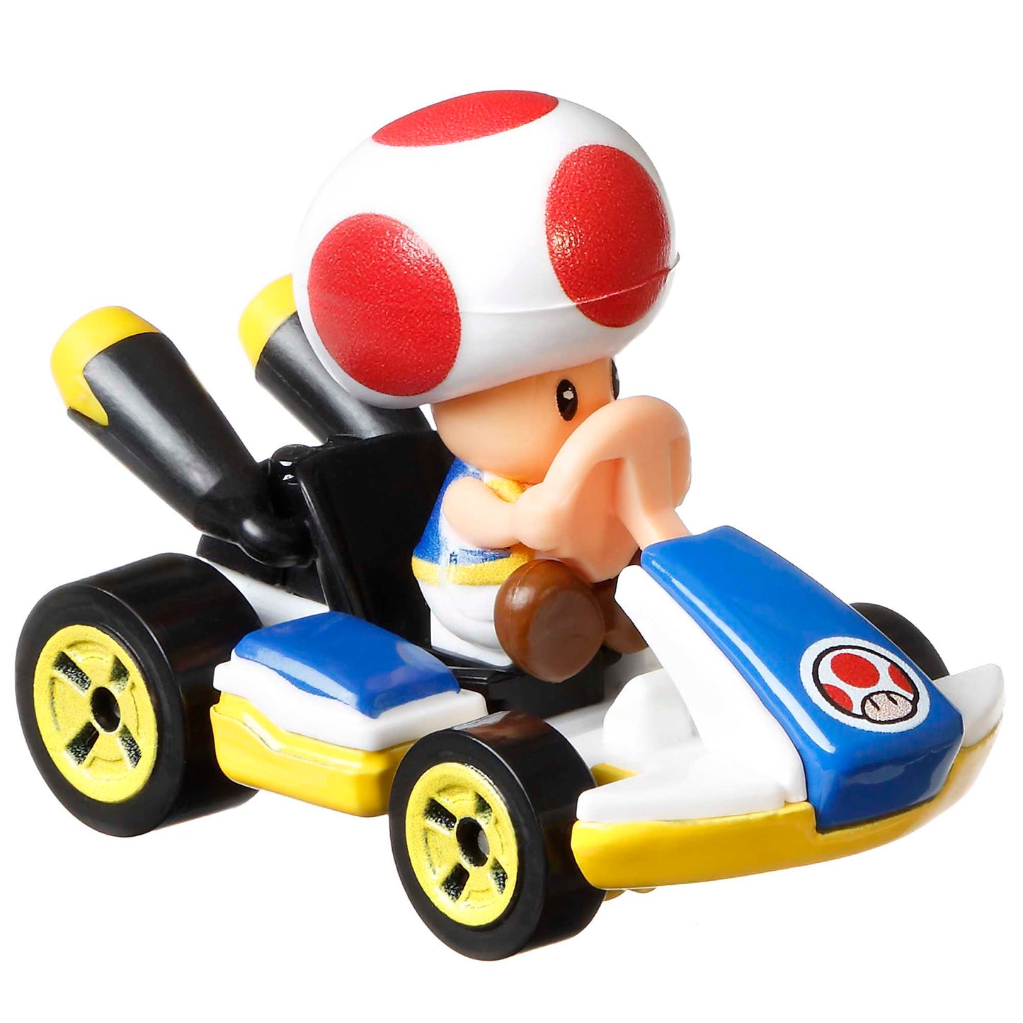 Hot Wheels Mario Kart Veh¨ªculo de Juguete Paquete de 4 con Diddy Kong, Waluigi, Toad y Yoshi azul