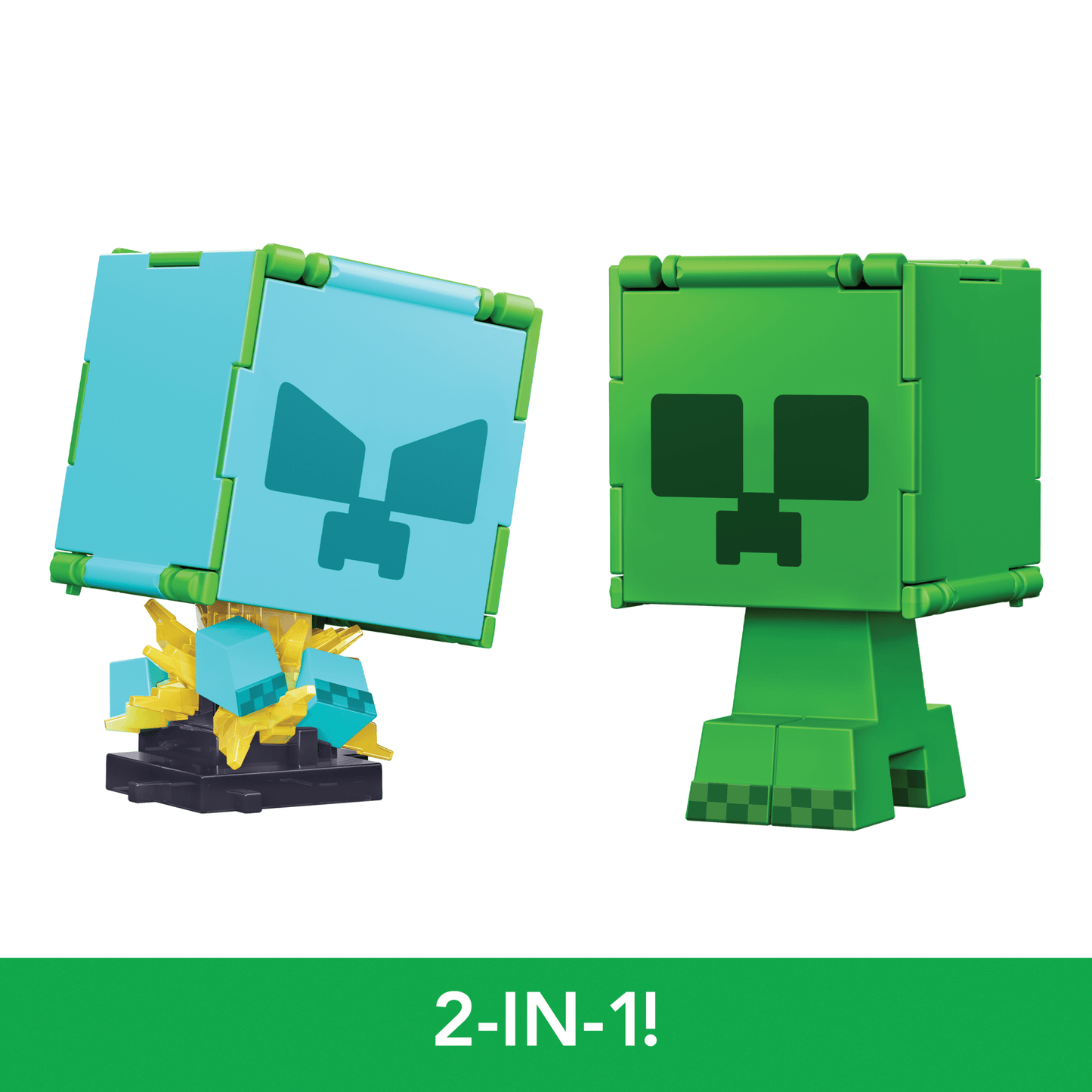 Minecraft Flippin¡¯ Figs Figures Collection, 2-in-1 Fidget Play, 3.75-in Scale & Pixelated Design (Characters May Vary)