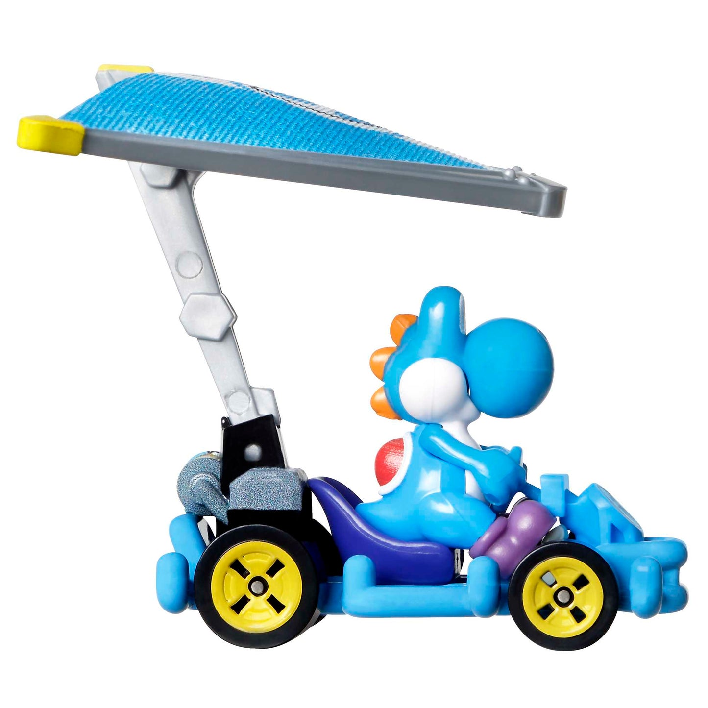 Hot Wheels Mario Kart Veh¨ªculo de Juguete Yoshi Azul Claro Pipe Frame con Super Glider