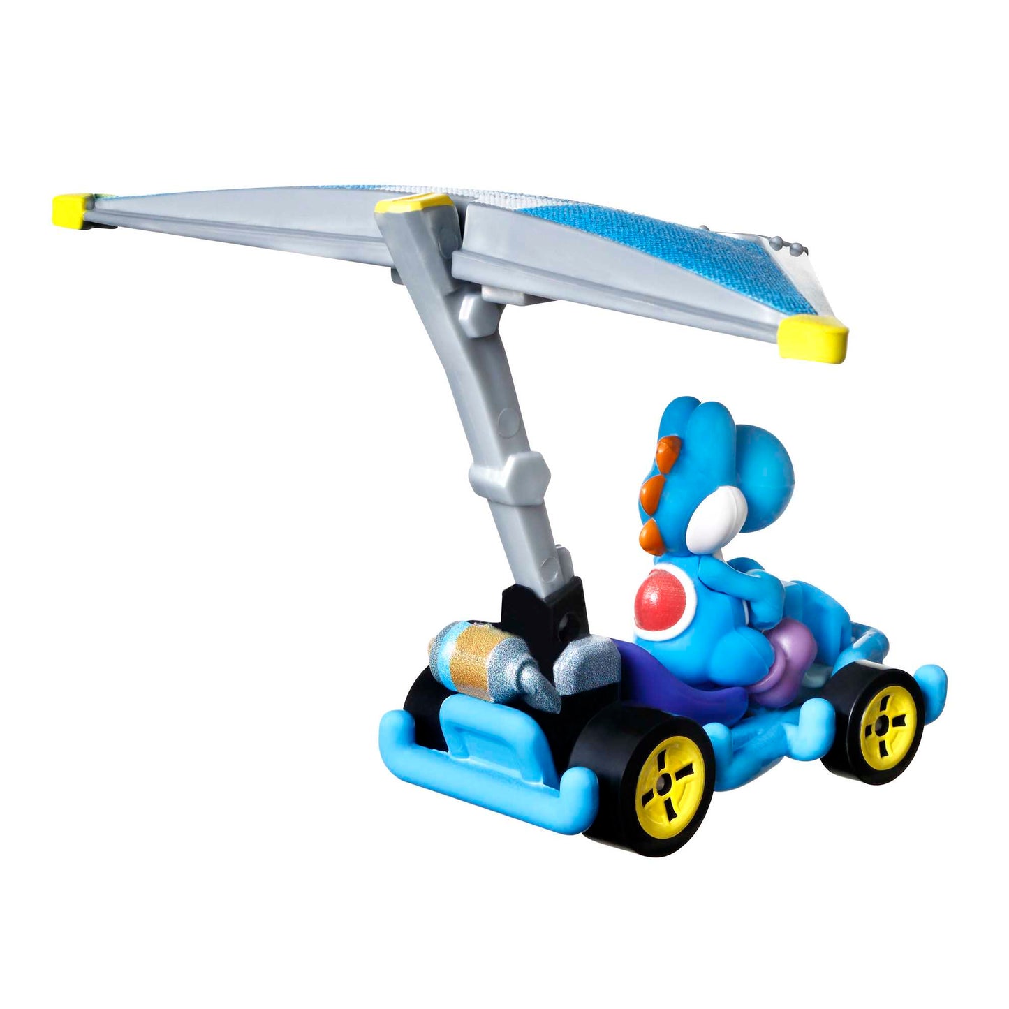 Hot Wheels Mario Kart Veh¨ªculo de Juguete Yoshi Azul Claro Pipe Frame con Super Glider